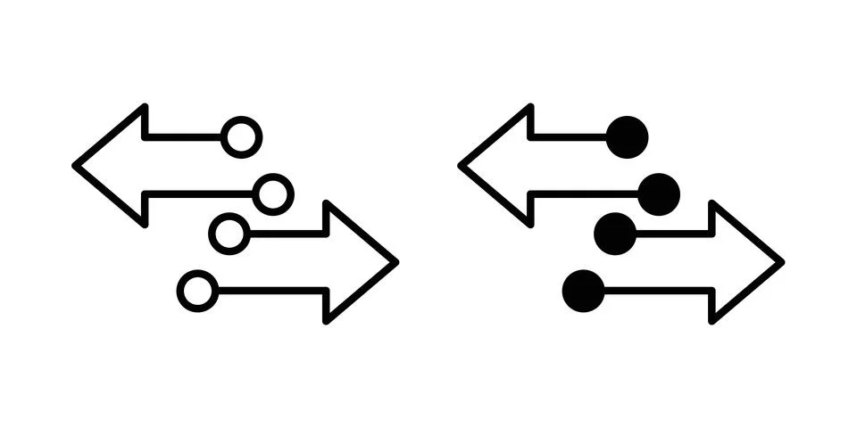 Data transfer icon design. Illustration icons in linear and clipart pack Stock Illustration