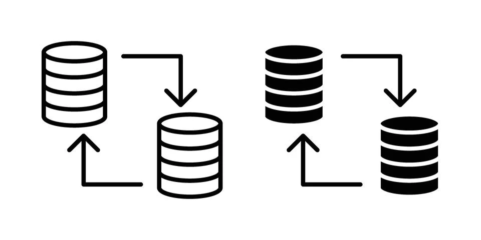 Data transfer icon illustration vector, icon set for apps Ilustración de archivo