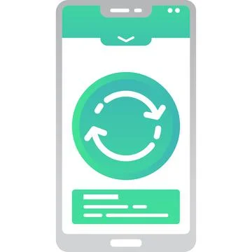 Data transfer icon info exchange on vector mobile イラスト素材