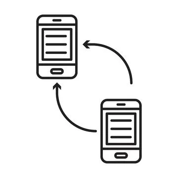 Data transfer icon line art vector Stock Illustration