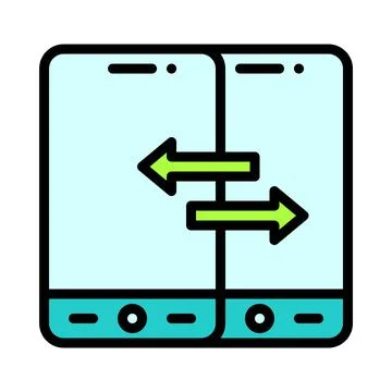 Data transfer icon, Mobile application vector illustration Illustrazione stock