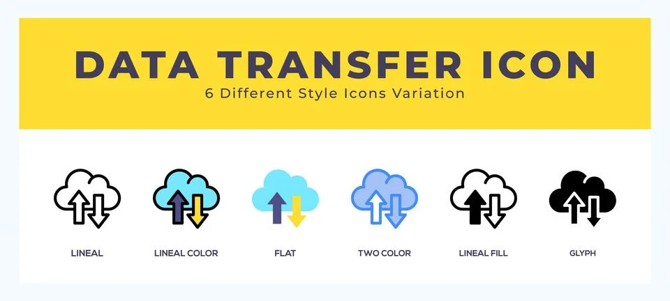 Data transfer icon set. Design elements for logo Stock Illustration
