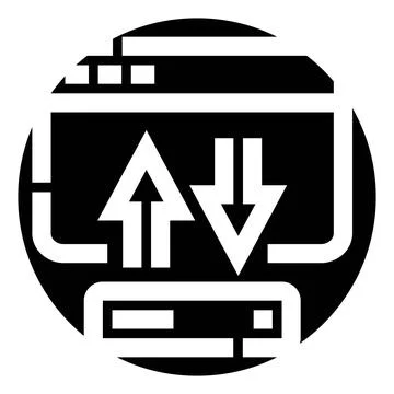 Data transfer icon showing upload download process Ilustración de archivo