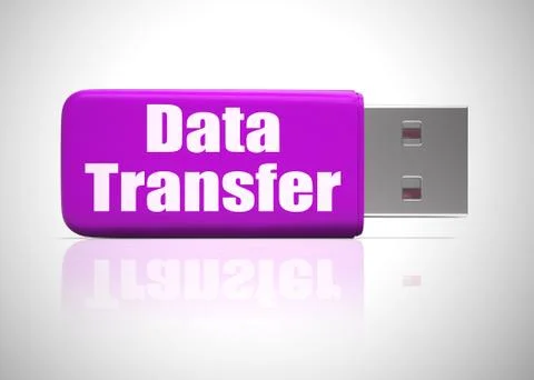 Data transfer icon shows connectivity for sending of data - 3d i Stock Illustration