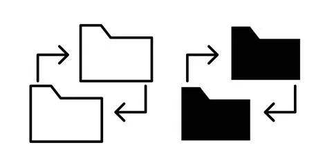 Data transfer icon symbol, outline icons Stock Illustration