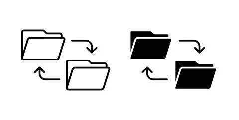 Data transfer icon symbol. Vector illustration pack in black color. イラスト素材
