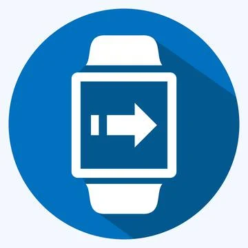 Data Transfer Icon in trendy long shadow style isolated on soft blue backgrou 스톡 일러스트