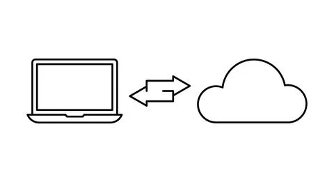 Data transfer icon. Trendy modern flat linear vector Data transfer icon on wh 스톡 일러스트