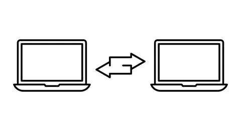 Data transfer icon. Trendy modern flat linear vector Data transfer icon on wh 스톡 일러스트