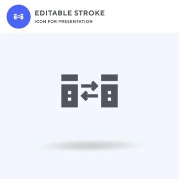 Data Transfer icon vector, filled flat sign, solid pictogram isolated on whit Stock Illustration