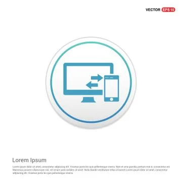 Data Transfer Icon - white circle button Stock Illustration