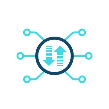 Data transfer icon on white イラスト素材