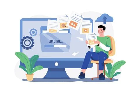 Data Transfer Illustration concept on white background Stock Illustration
