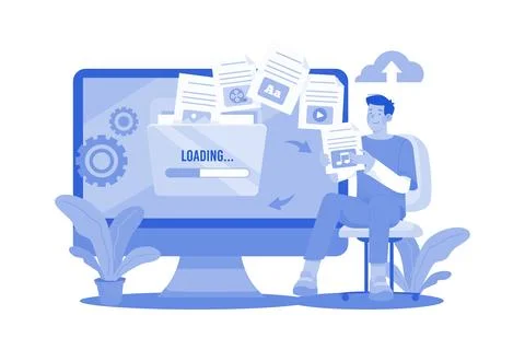 Data Transfer Illustration concept on a white background Stock Illustration