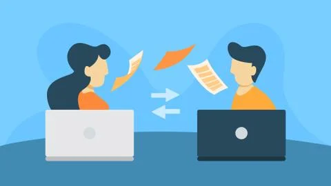 Data transfer illustration. Illustrazione stock