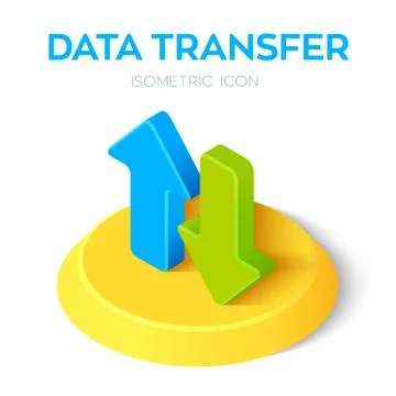 Data Transfer Isometric Icon. 3D Isometric Download Upload Arrows. Created Fo Illustrazione stock