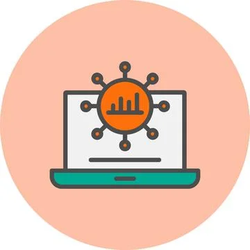 Data Transfer Line Filled Circle Icon Stock-Illustration