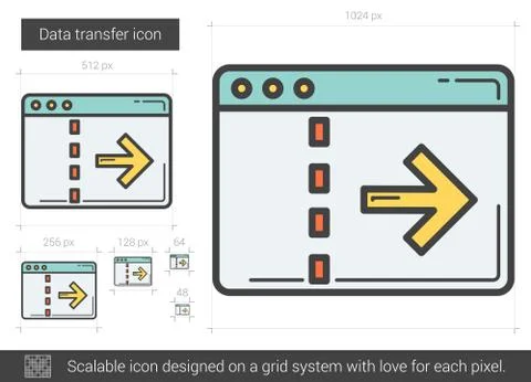 Data transfer line icon Stock Illustration