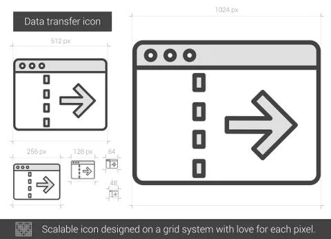 Data transfer line icon Stock Illustration