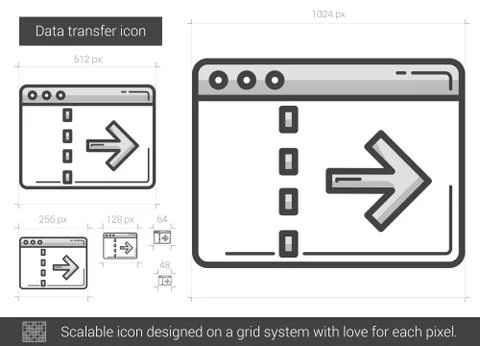 Data transfer line icon Stock Illustration