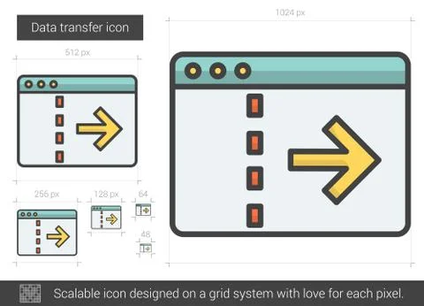 Data transfer line icon Stock Illustration