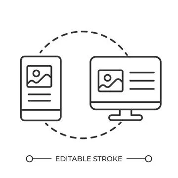 Data transfer linear icon Stock Illustration