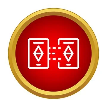Data transfer moving between two mobile devices Illustrazione stock