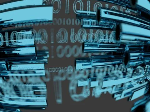 Data transfer by optical fibre information technology. 3d render Stock Illustration