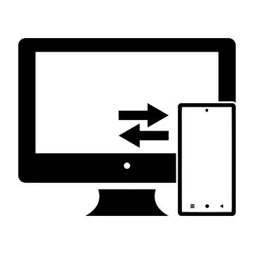 Data transfer pc mobile phone icon vector template illustration design Stock Illustration