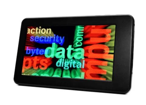 Data transfer on pc tablet Stock Illustration