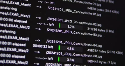 Data transfer process digital environment technology information flow close-up Stock Footage 313935268