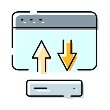 Data transfer process sending and receiving information Stock Illustration