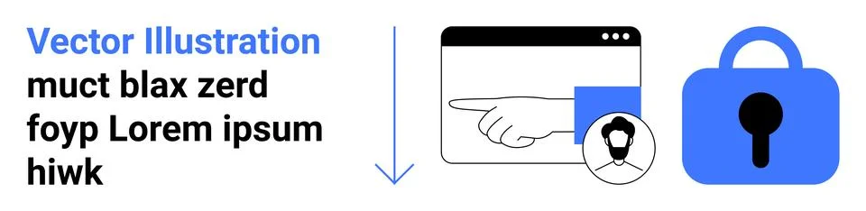 Data Transfer Security Human Authentication and Secure Lock Mechanism Stock Illustration