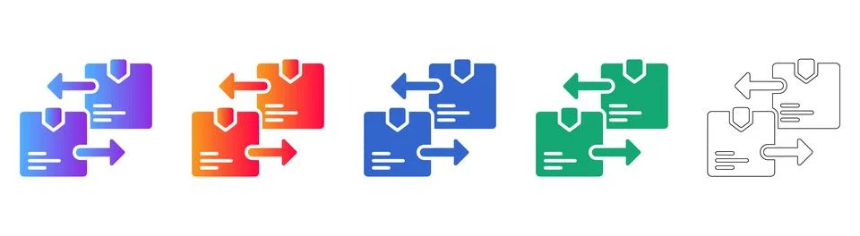 Data Transfer Security Icon Set 스톡 일러스트
