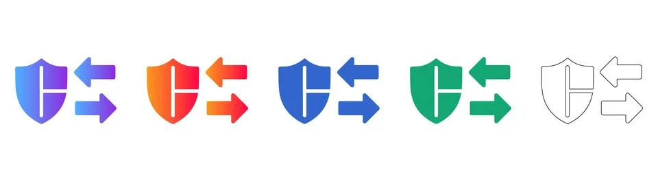 Data Transfer Security Icons Set Stock Illustration