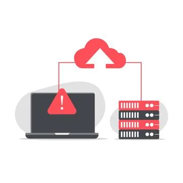 Data Transfer to the Server Error Vector Illustration Stock Illustration