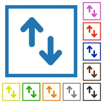 Data transfer solid flat framed icons Stockillustratie