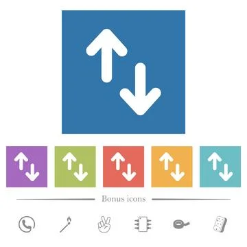 Data transfer solid flat white icons in square backgrounds Stockillustratie
