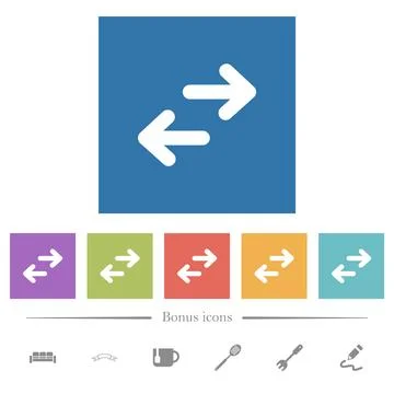 Data transfer solid flat white icons in square backgrounds 库存插图