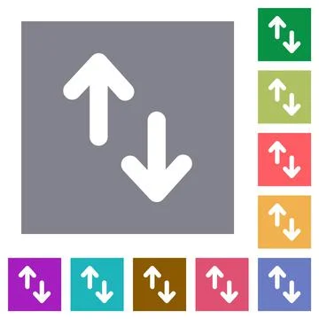 Data transfer solid square flat icons Illustrazione stock