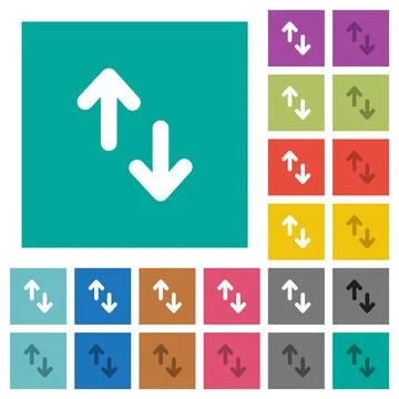 Data transfer solid square flat multi colored icons Stock Illustration