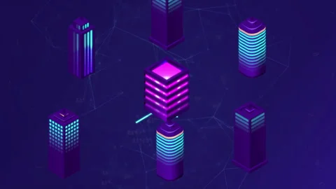 Data Transfer Technology Blocks Stock Footage 281456337