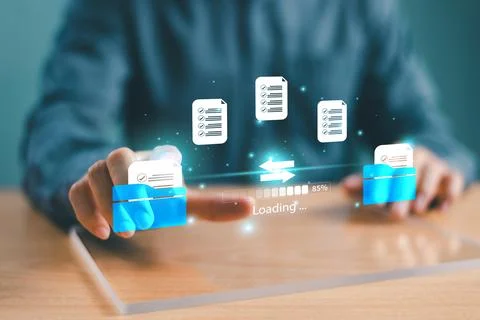 Data transfer technology concept. FTP(File Transfer Protocol) files recovery  Stock Photos