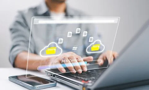 Data transfer technology concept. FTP(File Transfer Protocol) files recovery  Foto stock