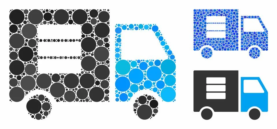 Data Transfer Van Composition Icon of Circle Dots Illustrazione stock