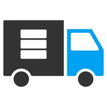 Data Transfer Van Flat Vector Icon Stock Illustration