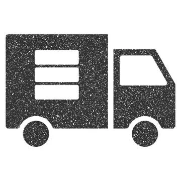 Data Transfer Van Icon Rubber Stamp Stock Illustration