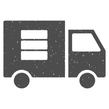 Data Transfer Van Icon Rubber Stamp Stock Illustration