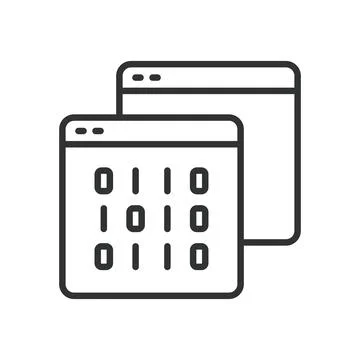 Data transfer from a web page, icon in line design. Data, transfer, web, page Stock-Illustration