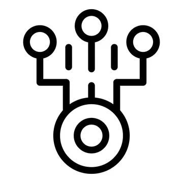 Data transferring from database icon with outline style Illustrazione stock